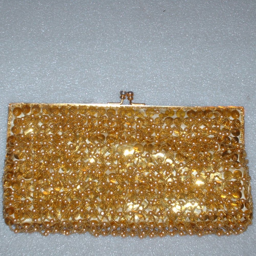 Vintage Richere pearls purse handbag clutch